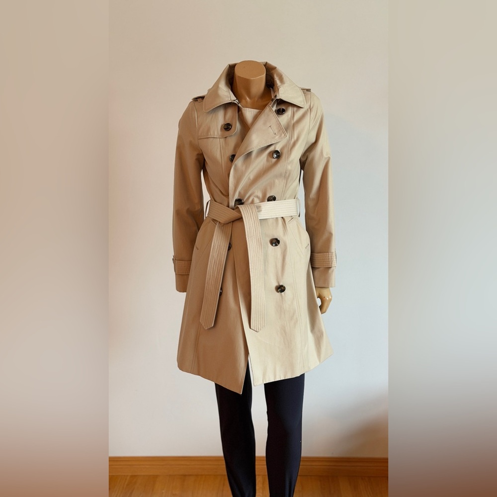 Classic Tan Trench Coat - removable hood